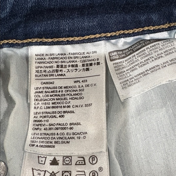 Levi’s Mid Rise Skinny Sz 12 Classic Blue Jeans - Picture 10 of 11